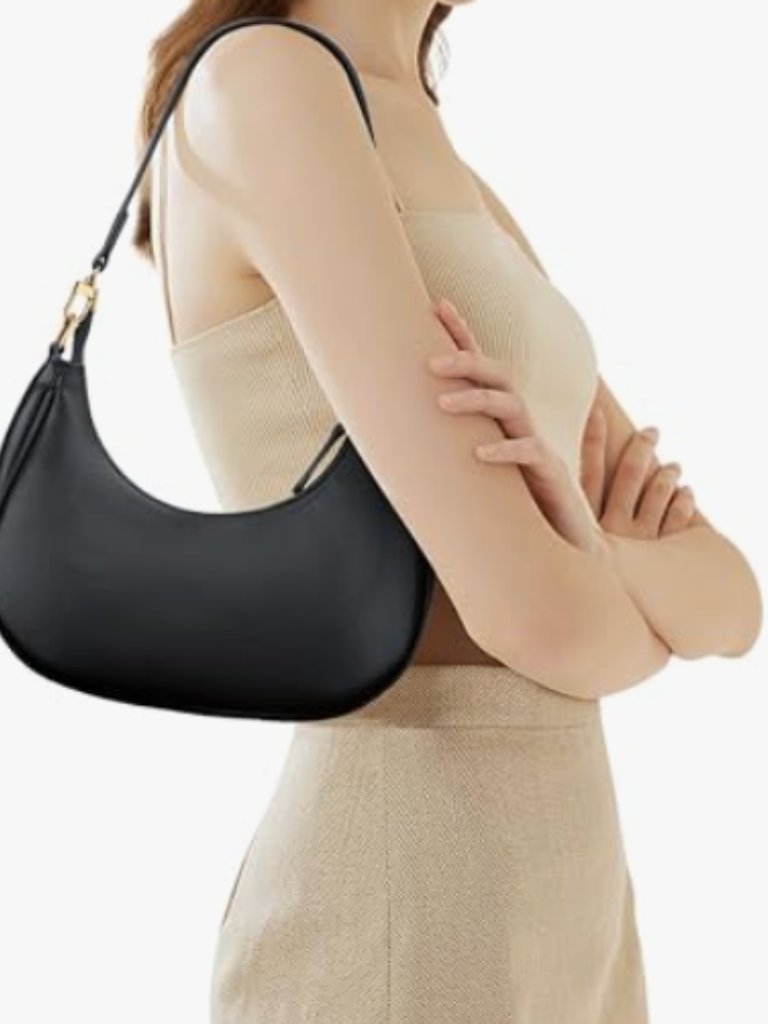 Black Faux Leather Shoulder Bag (Nwt)